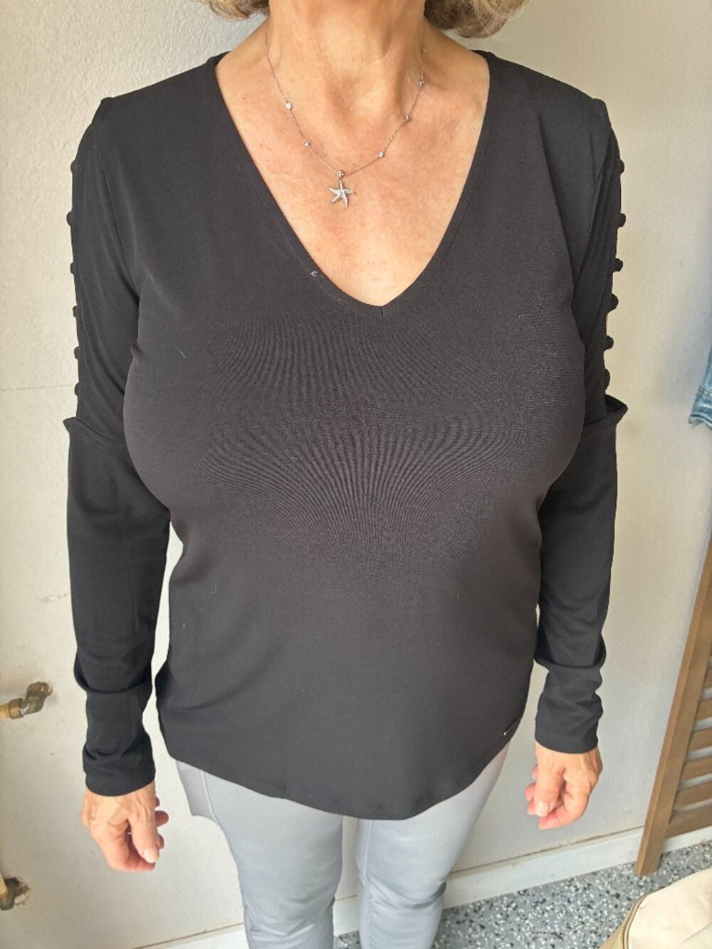 Michael Kors Black cut-out arm top